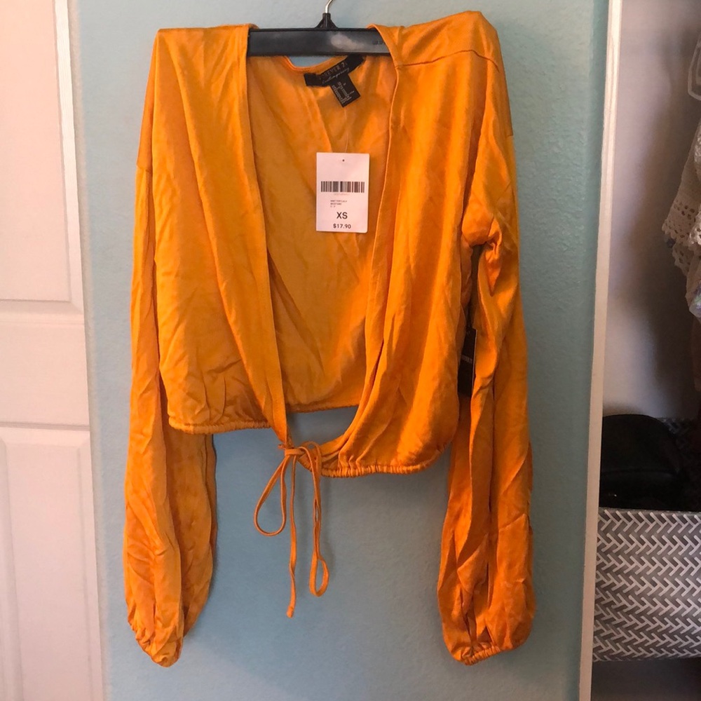 Mustered Long Sleeve Tie Top